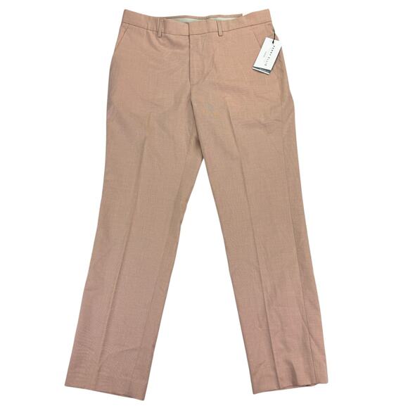 Perry Ellis Mens Essentials Modern Fit Stretch Dress Pants Salmon Pink 32x30 - Picture 1 of 4